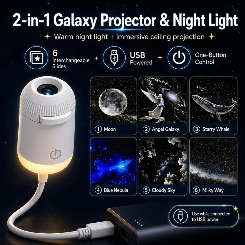 Portable Starry Sky Projection Lamp | مصباح عرض السماء المرصعة بالنجوم المحمول