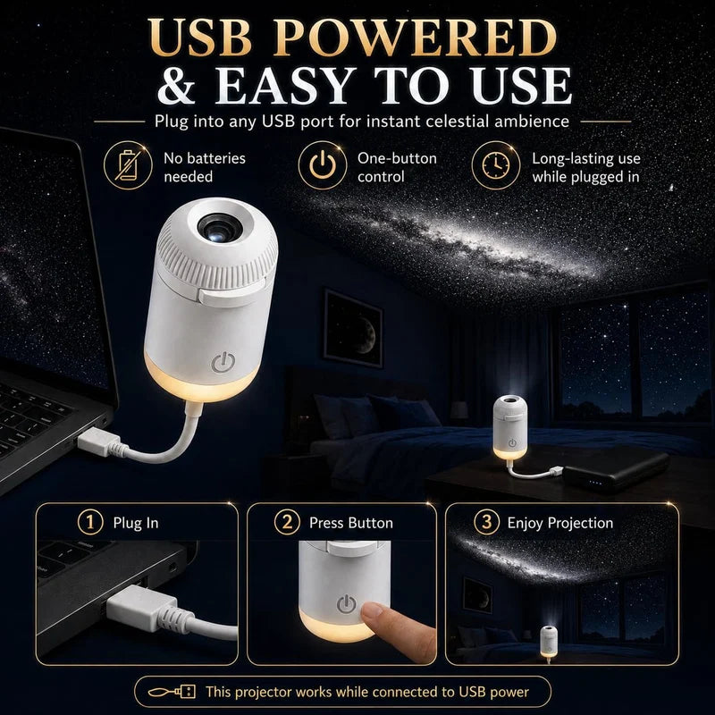 Portable Starry Sky Projection Lamp | مصباح عرض السماء المرصعة بالنجوم المحمول